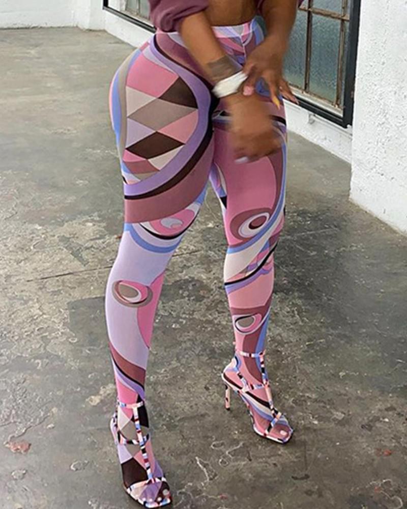 Trendy Printed Activewear, Fashion Leggings