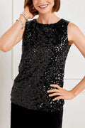 SEQUIN EMBELLISHED SLEEVELESS TOP