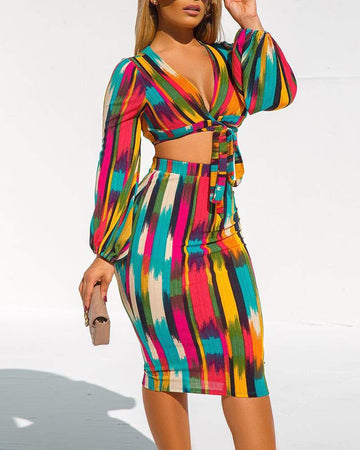 Unique Patterned Skirt and Top