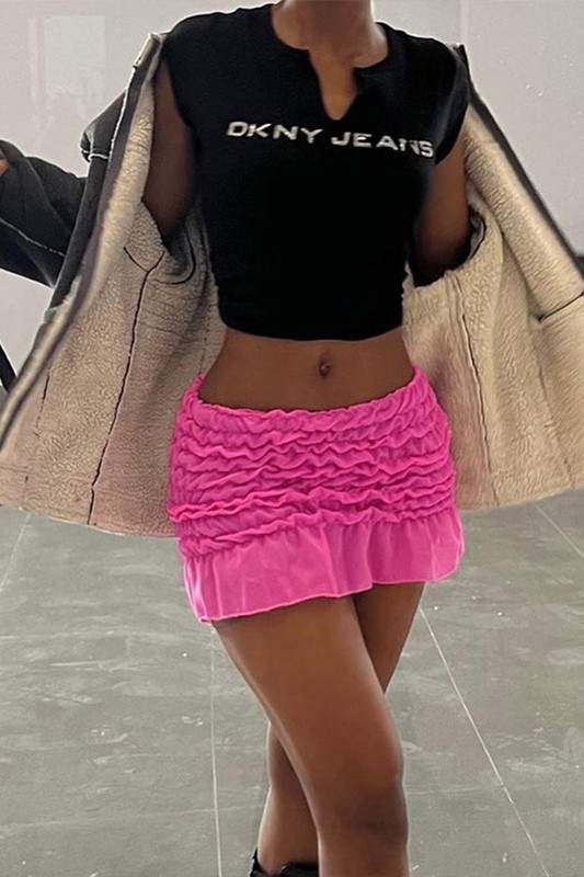 RUFFLE MINI SKIRT