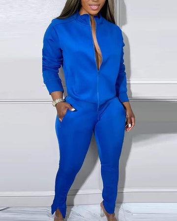 LONG SLEEVE ZIP UP TOP PANTS SET