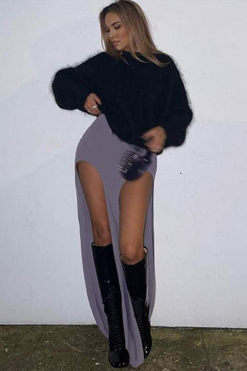 SPLIT CUTOUT LONG SKIRT