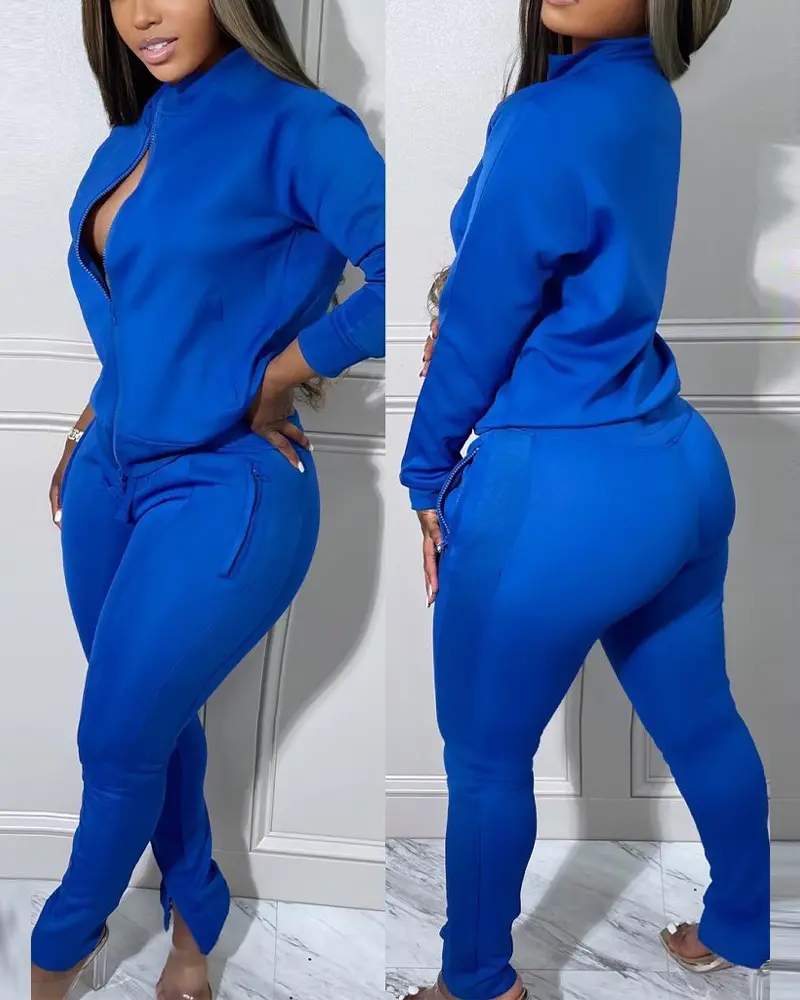 LONG SLEEVE ZIP UP TOP PANTS SET