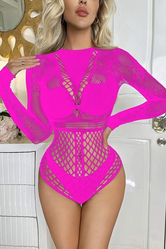 High Fashion Mesh Bodysuit, Unique Style