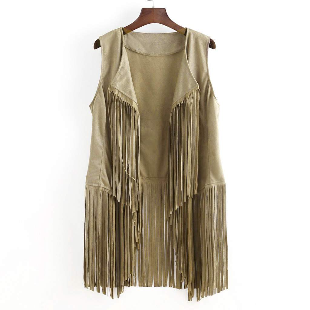  TASSEL VEST SLEEVELESS CARDIGAN TRENDY