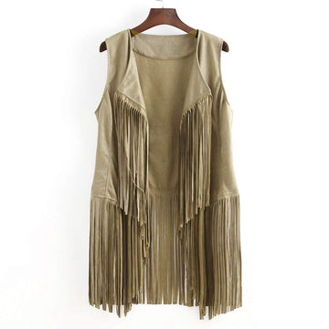  TASSEL VEST SLEEVELESS CARDIGAN TRENDY