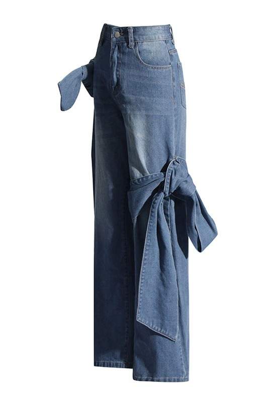 TIE STRAIGHT LEG JEANS