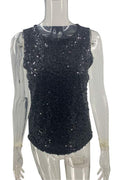 SEQUIN EMBELLISHED SLEEVELESS TOP