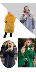 EXPLOSIONS REX RABBIT FUR  VERTICAL COLLAR FUR COAT MID LENGTH 