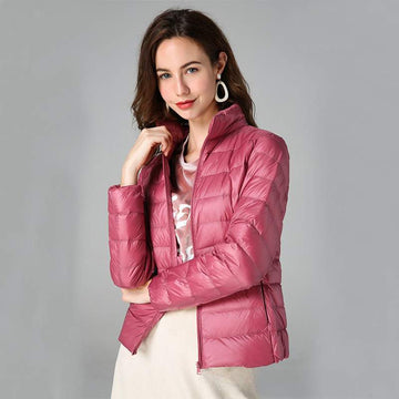 LIGHTWEIGHT THICKENED WARM SLIM WHITE DUCK DOWN JACKET