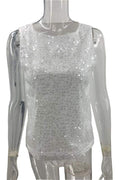 SEQUIN EMBELLISHED SLEEVELESS TOP