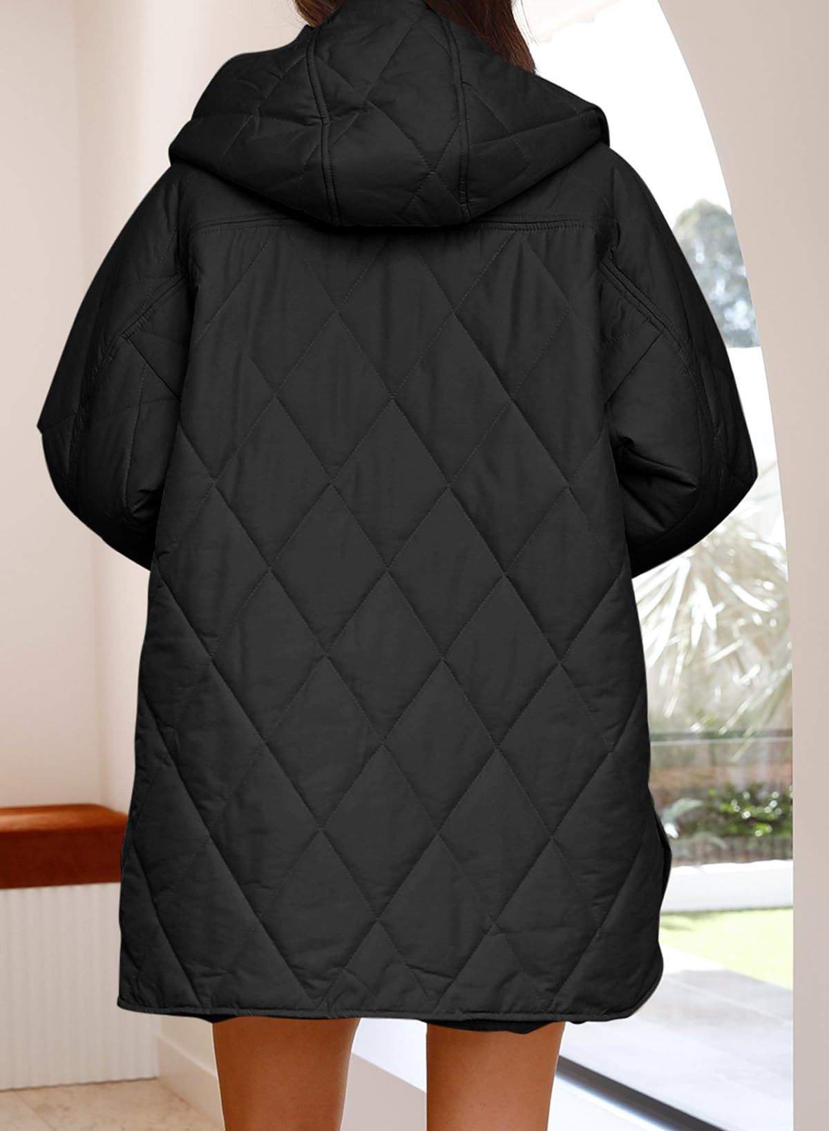JACKET  DIAMOND QUILTED HOODED LIGHTWEIGHT JACKET FOR WOMEN