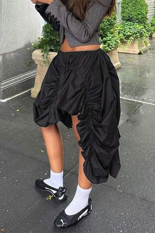 RUFFLED FASHION SHORT SKIRT