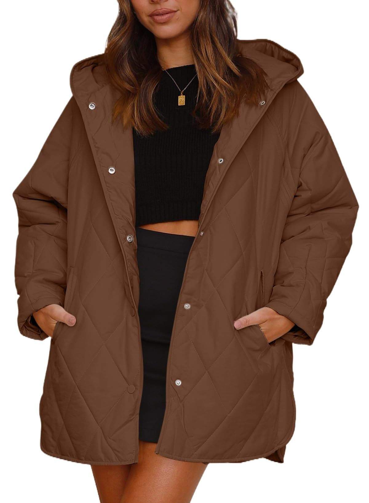 JACKET  DIAMOND QUILTED HOODED LIGHTWEIGHT JACKET FOR WOMEN