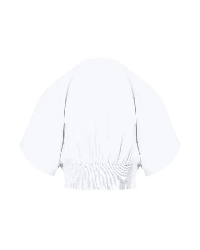 RUCHED BATWING SLEEVE CROP TOP SLIT POCKET DESIGN PANTS SET