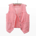  V NECK DENIM VEST  CELEBRITY  VEST TOP WAISTCOAT