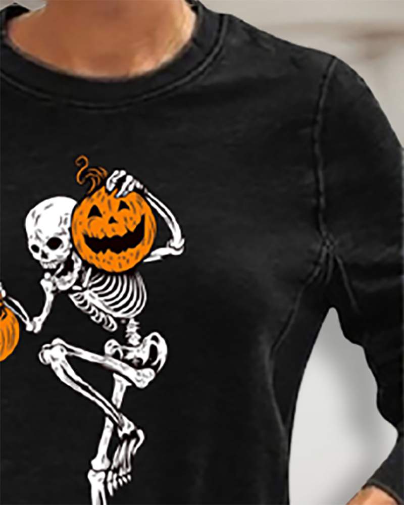 Casual Halloween Outfit Pumpkin Top