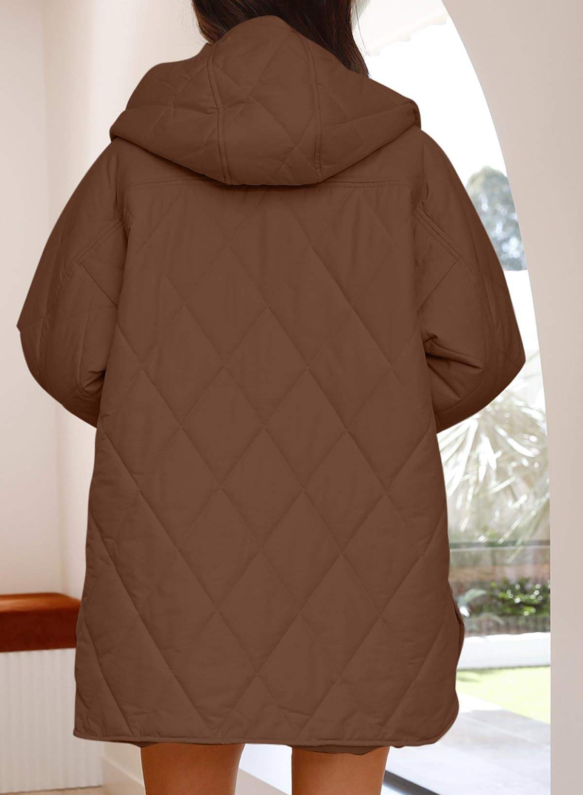 JACKET  DIAMOND QUILTED HOODED LIGHTWEIGHT JACKET FOR WOMEN