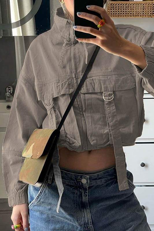 LONG SLEEVE CROP JACKET