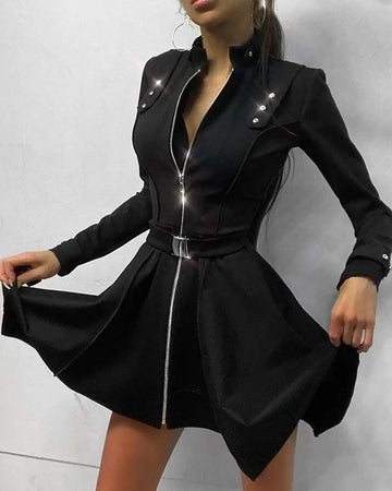 Versatile Zip Dress for Night Out