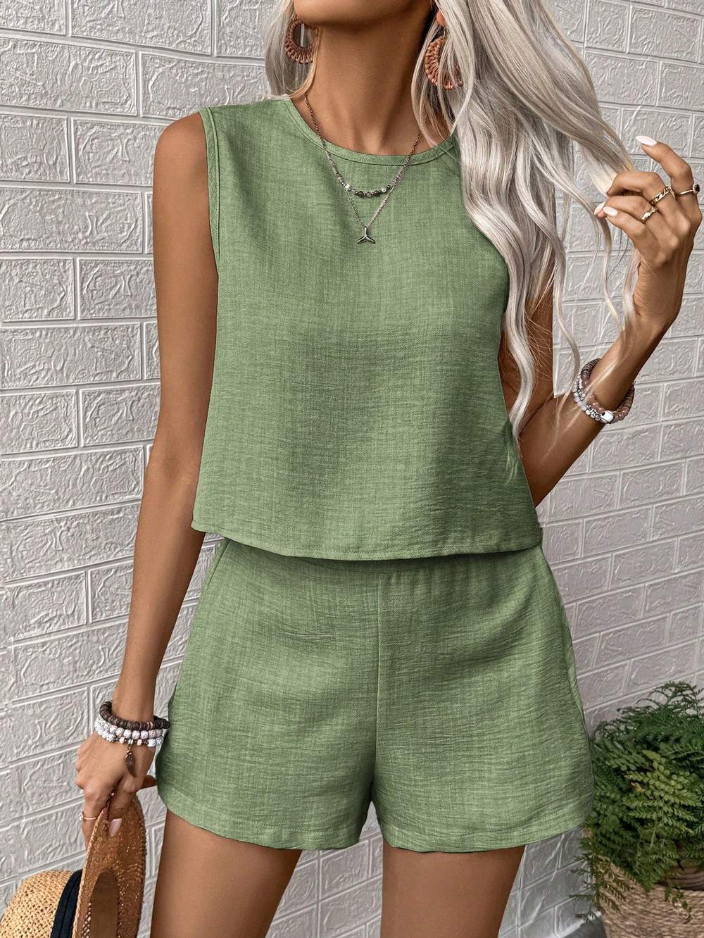 Comfortable Crop Top and Shorts, Matching Outfit