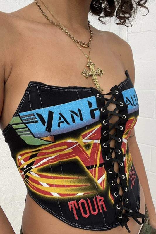 LACE UP CORSET TOP