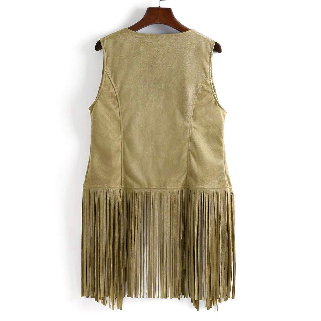  TASSEL VEST SLEEVELESS CARDIGAN TRENDY