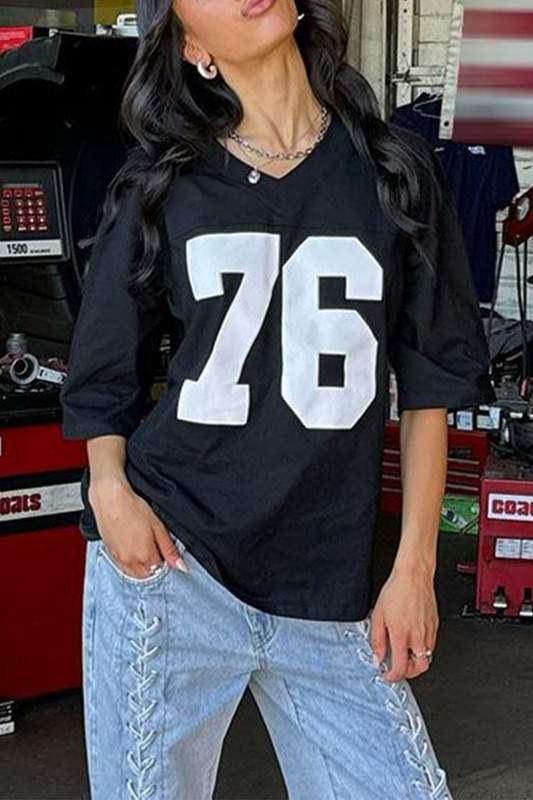 V NECK OVERSIZED T SHIRTS