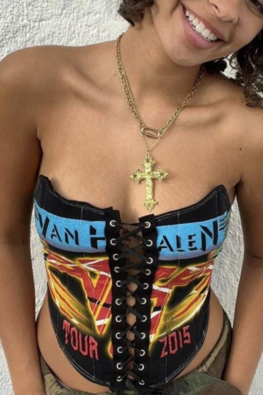 LACE UP CORSET TOP