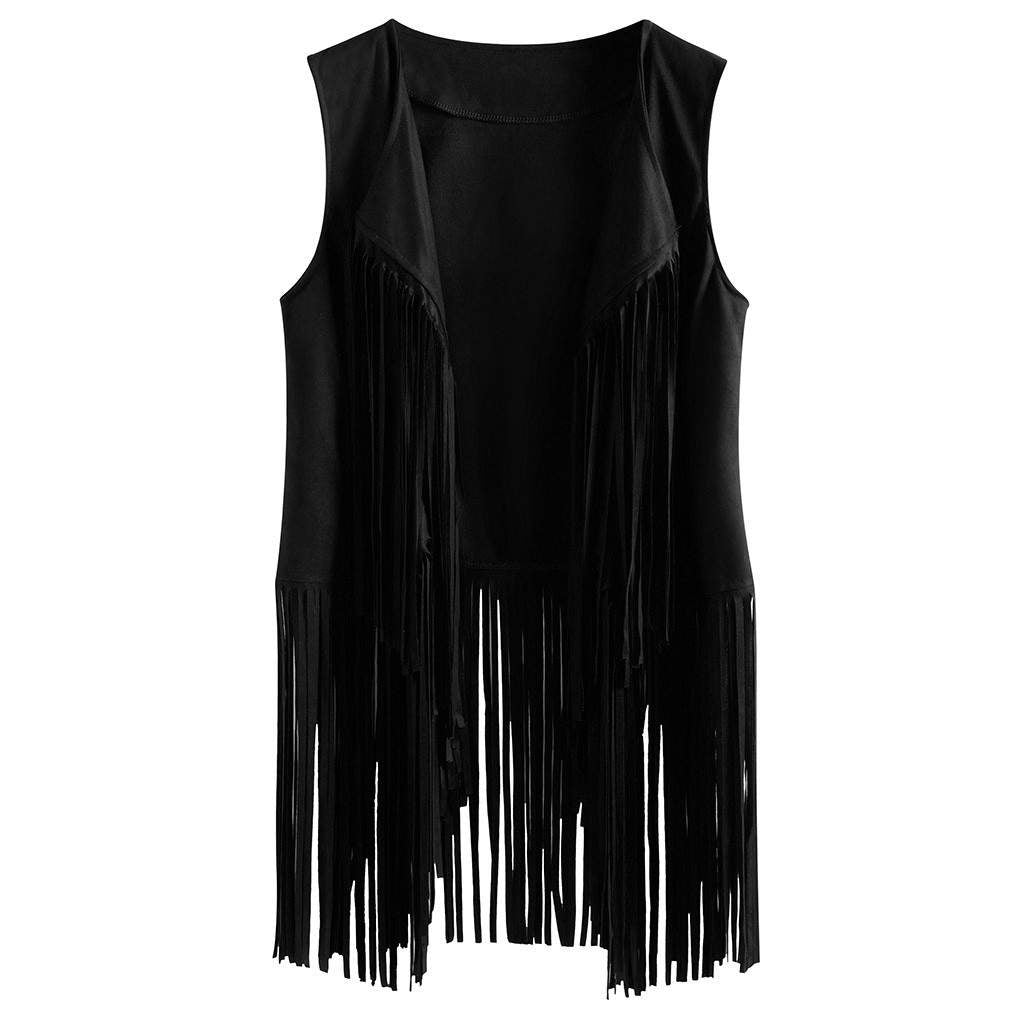  TASSEL VEST SLEEVELESS CARDIGAN TRENDY