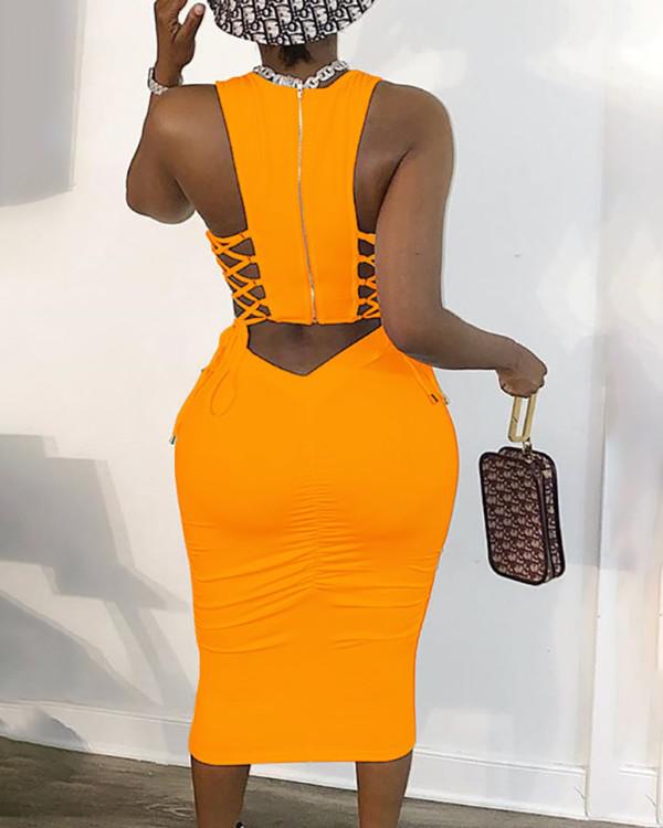 Black Backless Party Dress with Ruffles