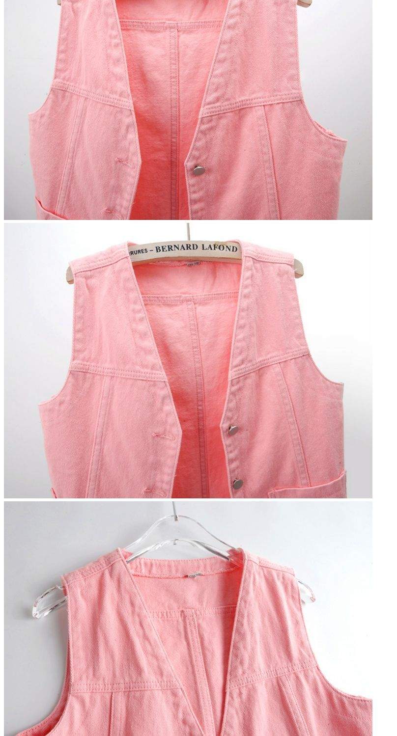  V NECK DENIM VEST  CELEBRITY  VEST TOP WAISTCOAT