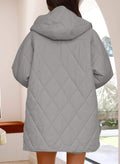 JACKET  DIAMOND QUILTED HOODED LIGHTWEIGHT JACKET FOR WOMEN