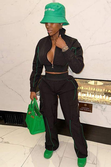 ZIP UP JACKET AND PANTS TRACKSUIT SET