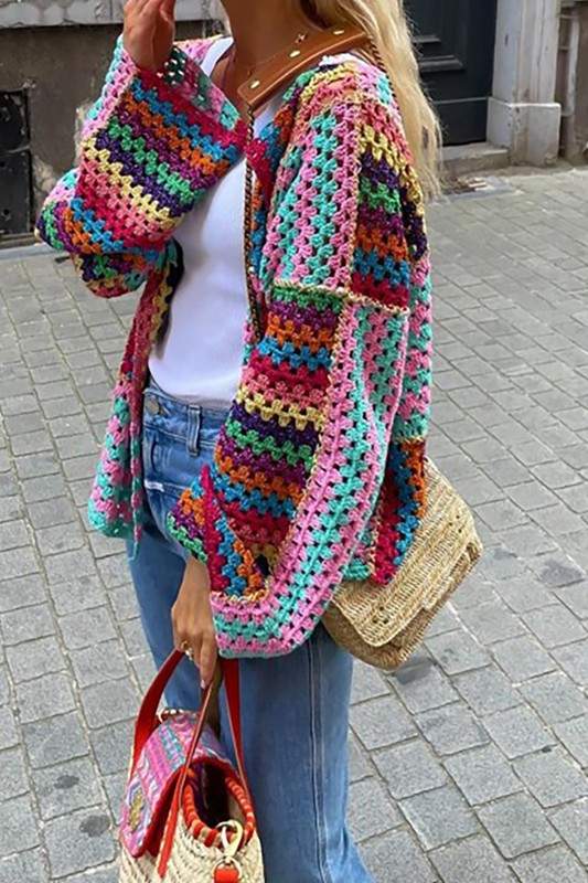 MULTI COLOR CROCHET CARDIGAN