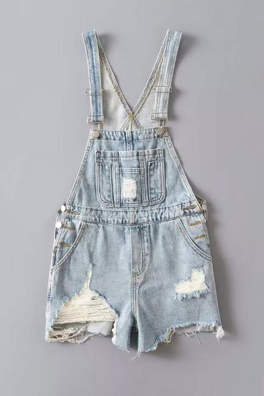 DENIM OVERALL SHORTS