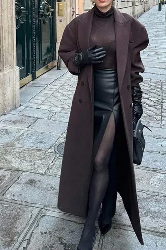 LONGLINE WOOL BLEND COAT