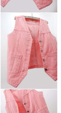  V NECK DENIM VEST  CELEBRITY  VEST TOP WAISTCOAT