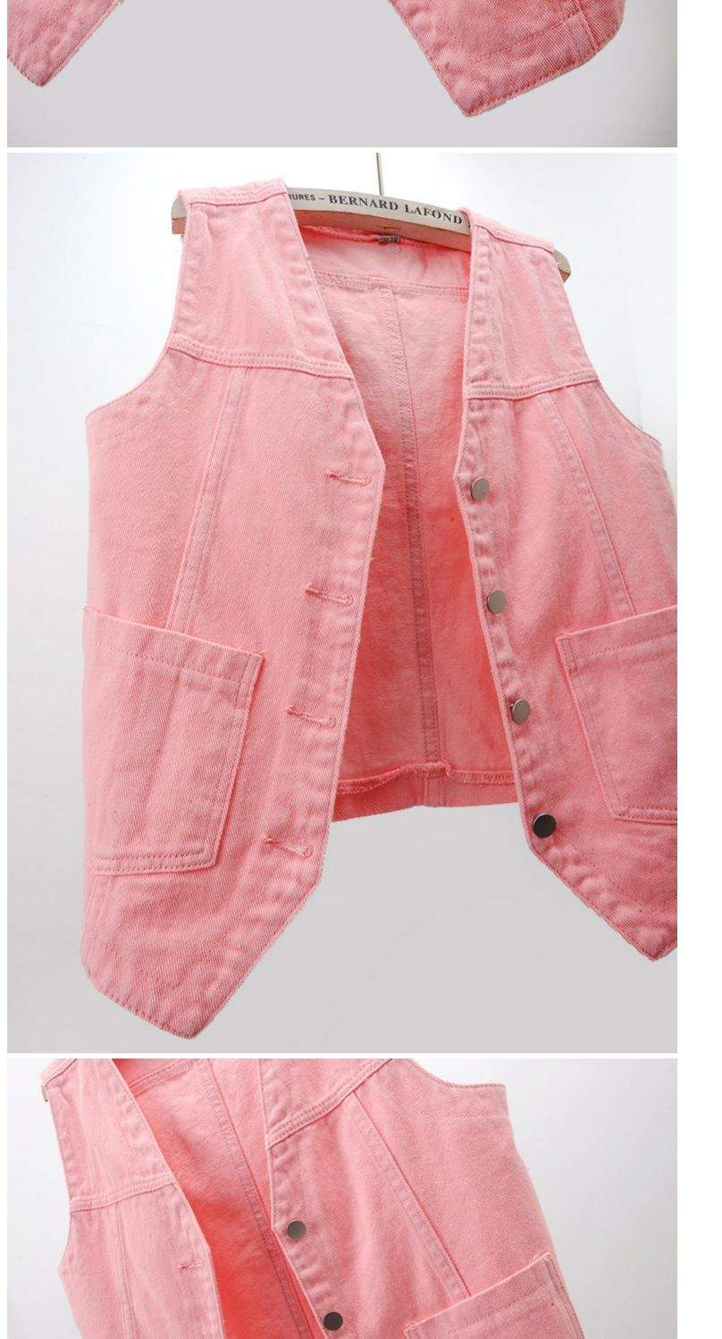  V NECK DENIM VEST  CELEBRITY  VEST TOP WAISTCOAT