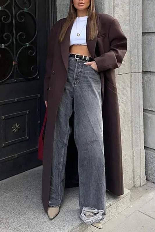 LONGLINE WOOL BLEND COAT