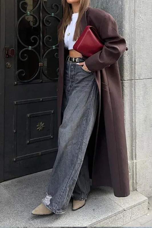 LONGLINE WOOL BLEND COAT