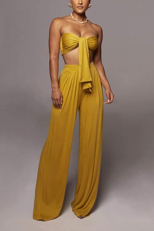 TIE FRONT TOP AND PANTS SET