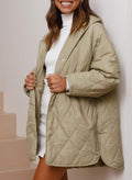 JACKET  DIAMOND QUILTED HOODED LIGHTWEIGHT JACKET FOR WOMEN