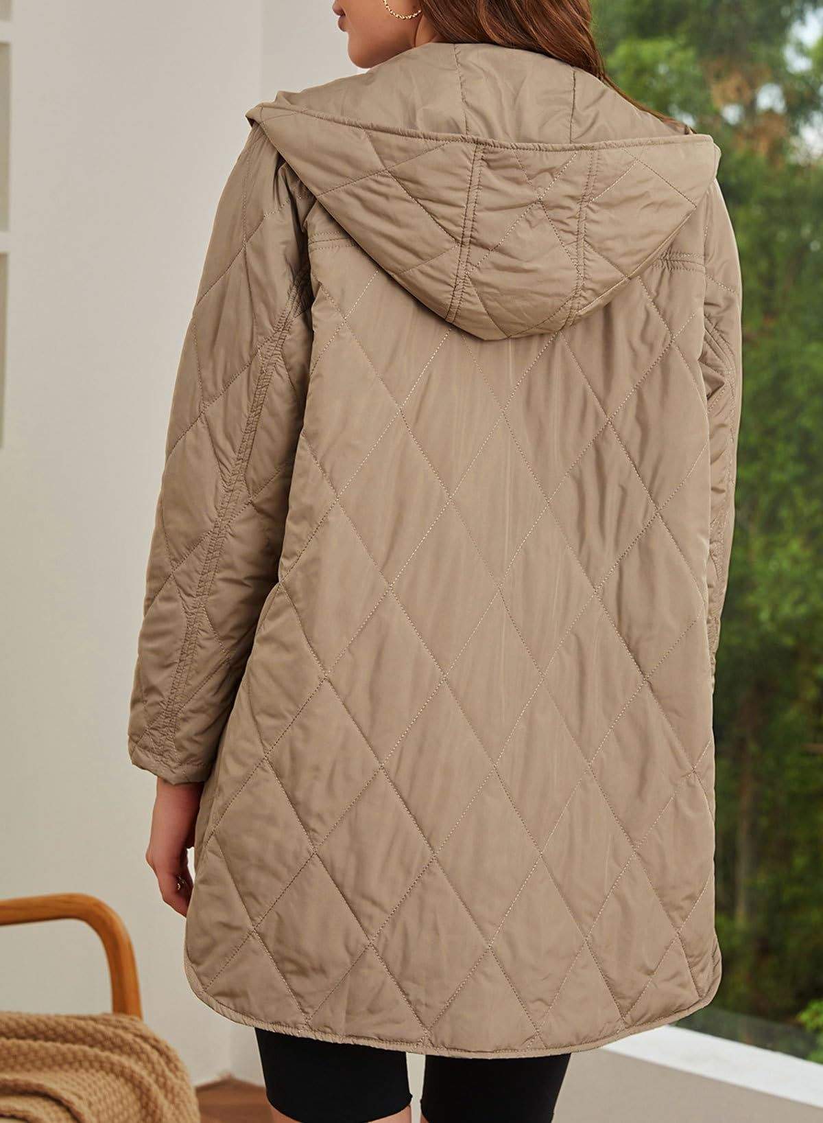 JACKET  DIAMOND QUILTED HOODED LIGHTWEIGHT JACKET FOR WOMEN