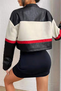 FAUX LEATHER CROP JACKET