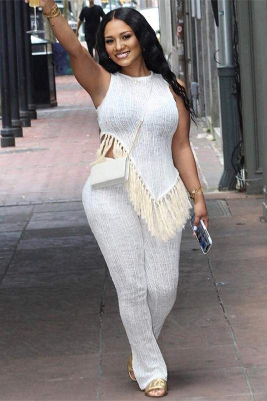 SHEER TANK TOP AND PANTS SET
