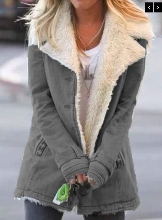  LONG SLEEVE PLUS VELVET WARM COTTON PADDED JACKET COAT WOMEN 
