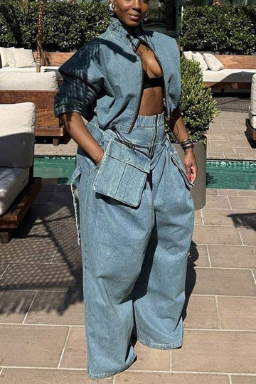 DENIM JACKET PANTS SET