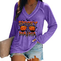 CROSS BORDER WOMEN TOP LEOPARD STRIPED ALPHABET SPIDER BAT PUMPKIN PLAID HALLOWEEN TOP