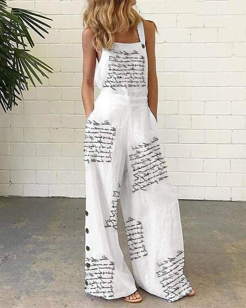 Graphic Print Overalls for Stylish Comfort